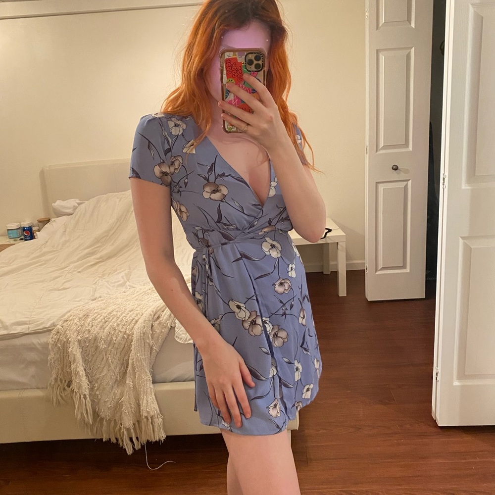 Blue floral dress
